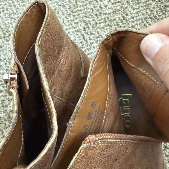 Franco Sarto Bushwick Women's 8.5M Bootie Brown Leather Cowgirl Ankle Boots - Picture 13 of 15